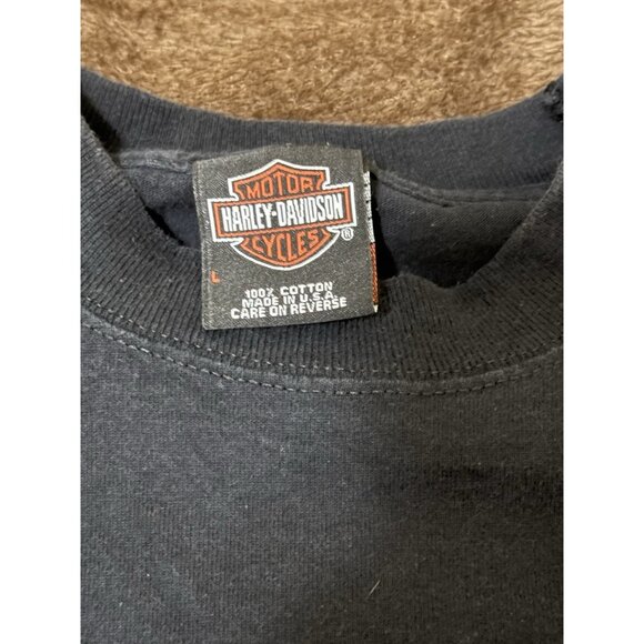 Vintage Harley Davidson Shirt Mens L Black Wetzlar Germany Skull Bernies - Picture 3 of 5